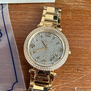 Michael Kors Gold Watch with Crystal Detailing